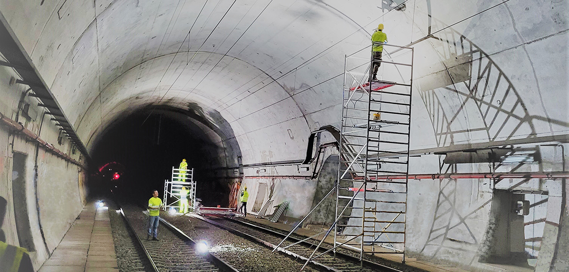 Fotografia 1 - Obras em curso no Túnel de Penalva