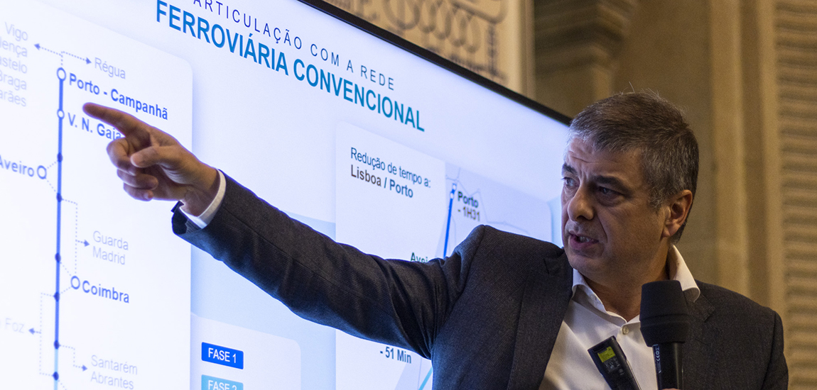 Fotografia 1 - Carlos Fernandes, Vice-presidente da IP apresenta a Linha da Alta Velocidade