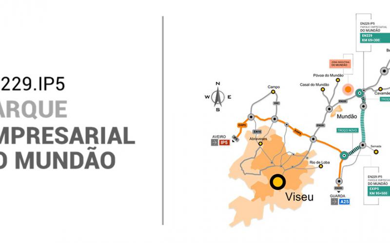 Infografia da Ligação ao Parque Industrial do Mundão – EN229 Ex-IP5 / Parque Industrial do Mundão