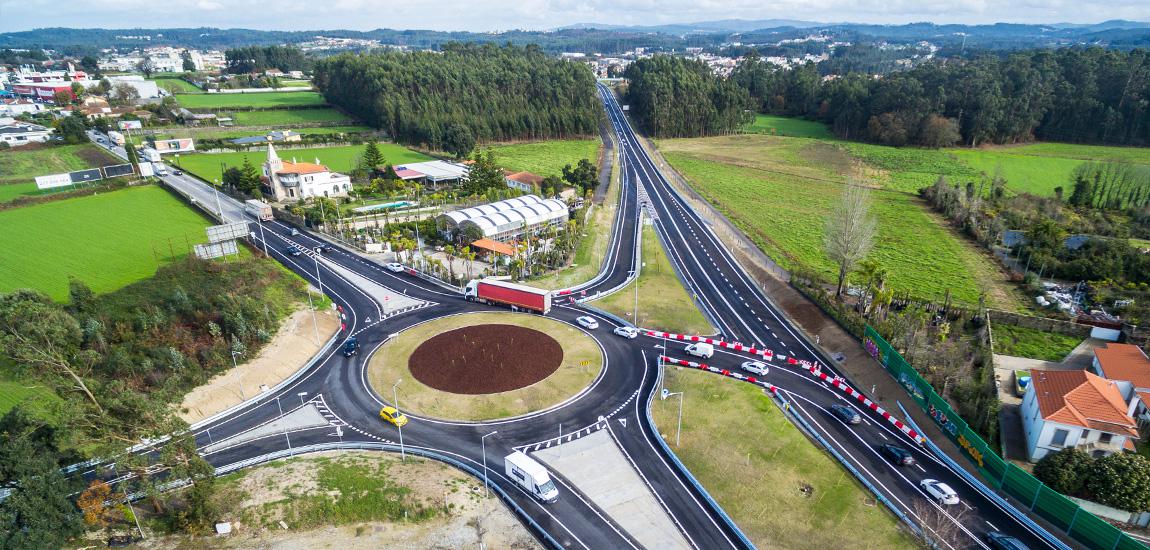 Obra da Variante à EN14 - Foto aérea